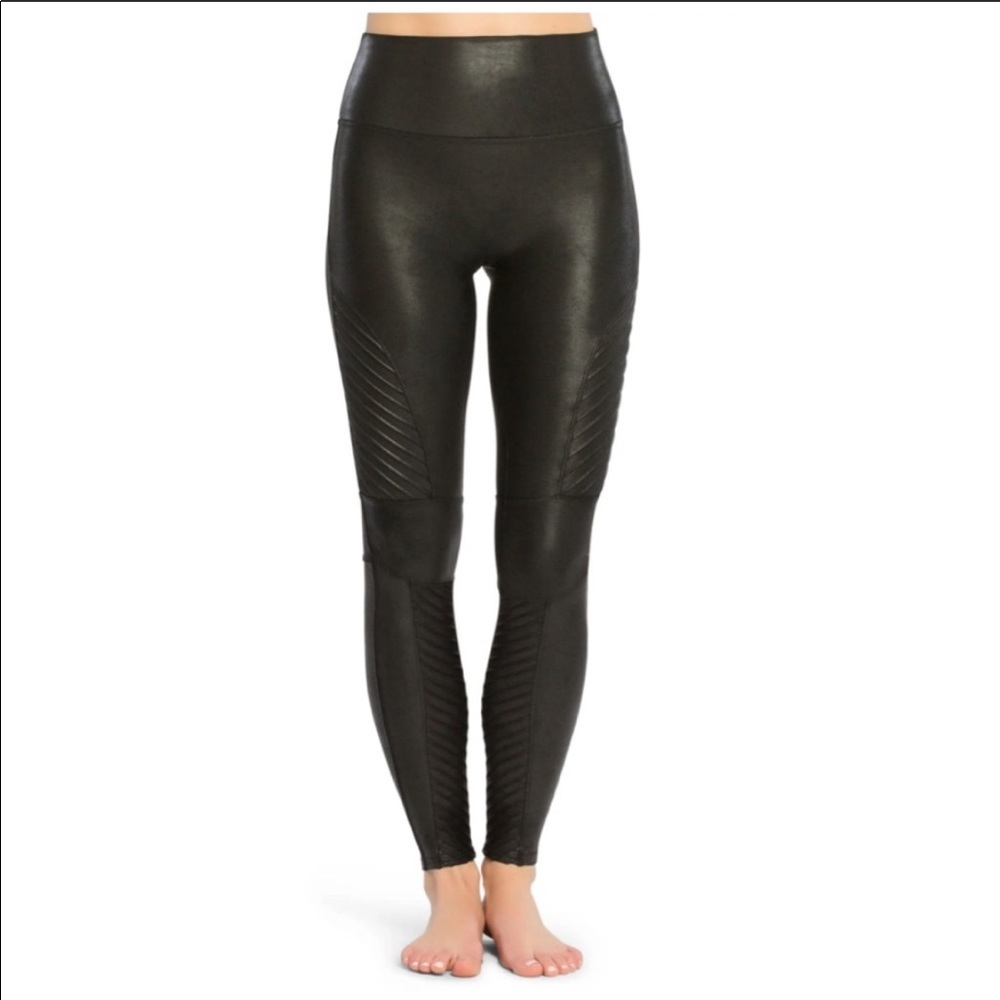 Spanx Faux Leather Moto Leggings - Picture 2 of 7